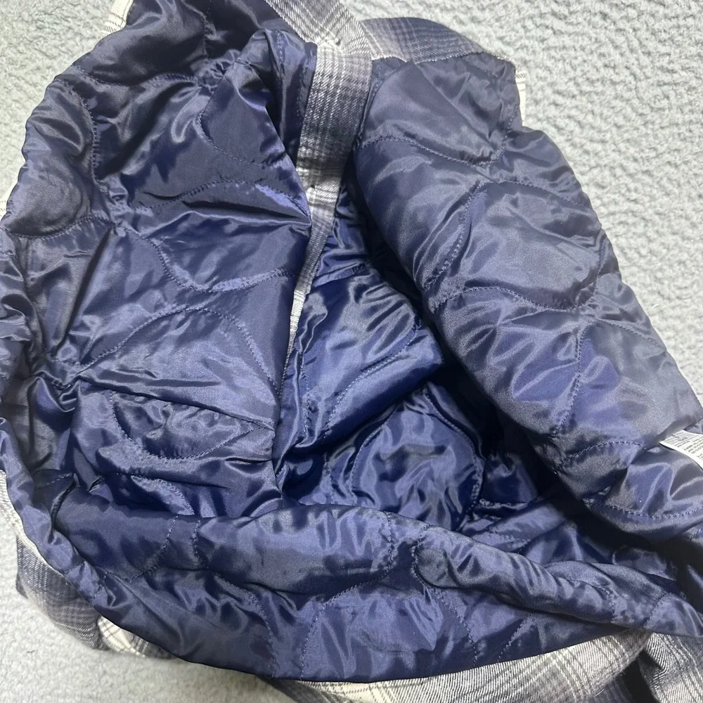GAP Men Navy Plaid Quilted Lined Flannel Shirt Jacket Size XS Shacket jacket‎